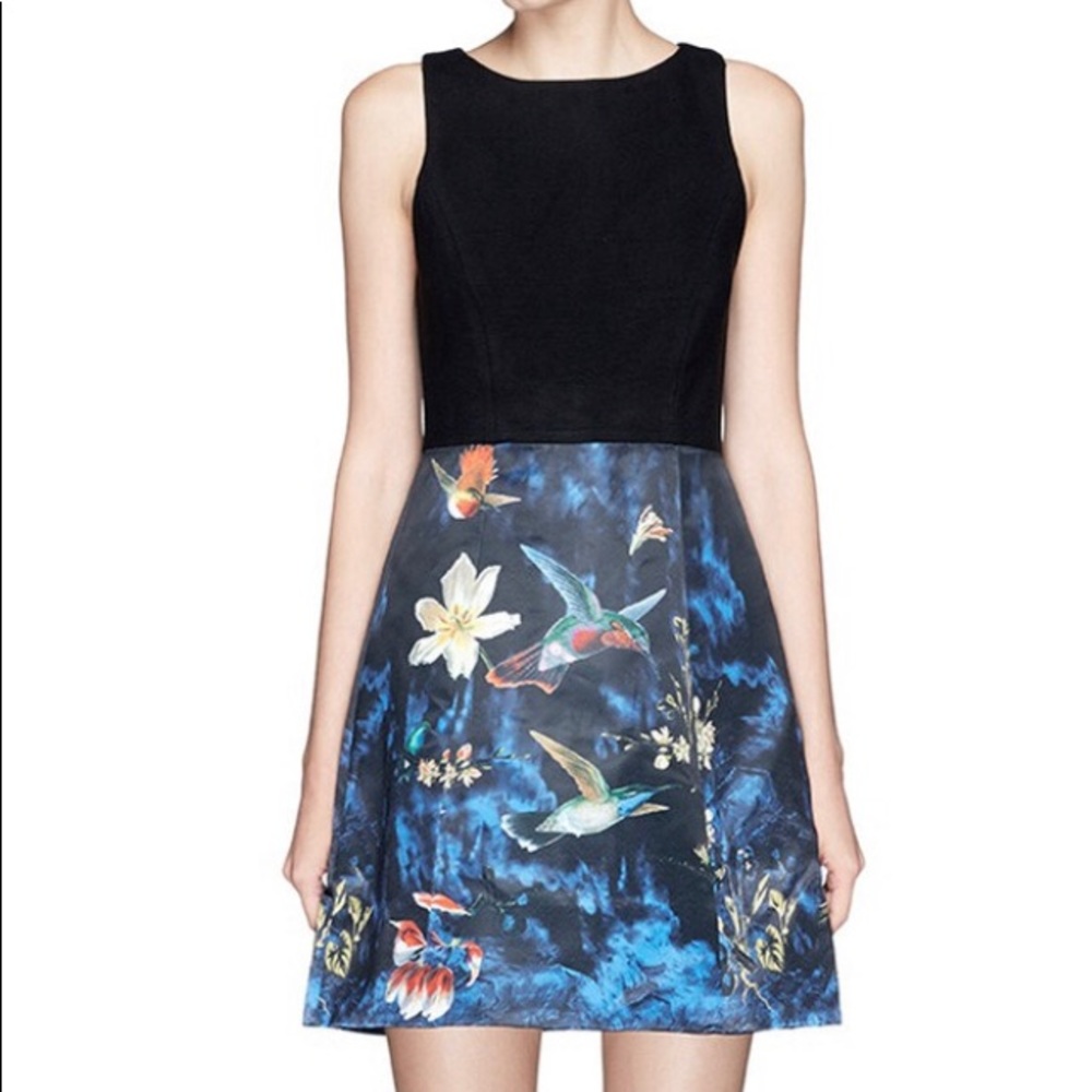 ALICE + OLIVIA ALEJANDRA ENCHANTED FOREST PRINT DRESS. Size 4